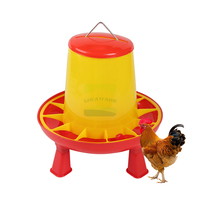 Mangeoires automatiques à gravité pour poulets, système d'alimentation pour volailles rouge et jaune pour les éleveurs de poulets de chair