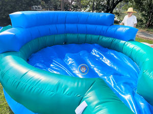 สไลเดอร์น้ำสีเขียวยาวพิเศษ 160 เมตร เกมสไลเดอร์น้ำเป่าลมแบบเลนเดียว สำหรับงานอีเว้นท์ฤดูร้อน - Product Image 6