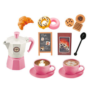 Ensemble de jouets de jeu de rôle Barista de café avec pain, croissant, beignets, cafetière, tasses, assiettes – Jeu d'imitation éducatif, cadeau pour enfants - Product Image 1