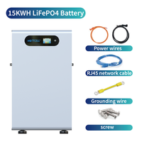 1 Pc MOQ 51.2V 16kWh LiFePO4 Baterai Rumah Hybrid Split Grid dengan Layar Sentuh Pintar, Komunikasi CAN, Kustomisasi OEM/ODM