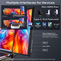 Pour Mac/Wins/Chrome 14 "LCD Plug Play IPS facile pliant plusieurs affichage USB C extension d'écran pour ordinateur portable