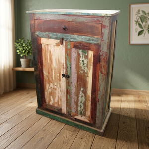 Modern Farmhouse Style Solid Wood Handmade Antique <b>Wardrobe</b> with Storage for Bedroom Bathroom Living Room & Hall - Product Image 2