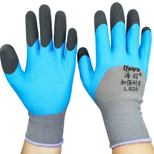 Gants enduits de mousse de latex vert 13G renforcés par les doigts