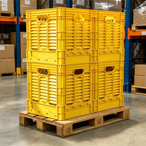 JOIN Ahorro de espacio Almacenamiento plegable amarillo Tamaño de <span class=keywords><strong>cubo</strong></span> de 359mm Apilable para almacén - Product Image 2