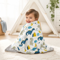 Couverture bébé de luxe super douce antistatique à imprimé dinosaure, en minky à pois, réversible, en peluche gaufrée à bulles, pour tout-petits et nouveau-nés