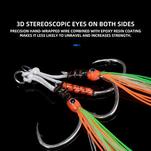 Hameçons assistés doubles et simples en acier à haute teneur en carbone OEM 2 #   1 #   Anneau solide lumineux 1/0 2/0 3/0 pour la pêche au poisson-chat et au bar en eau salée - Product Image 5