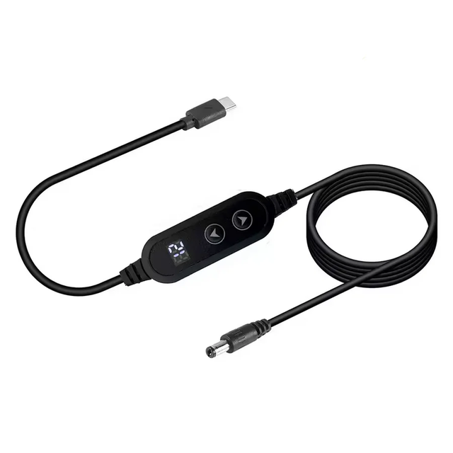 USB-C PD Power Bank Charger to DC 5.5*2.5mm Jack Trigger Charging Cable Adjustable Voltage 5V/9V/12V/15V/20V Selectable Button