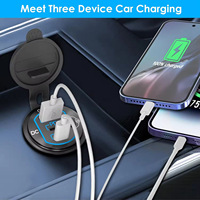 Chargeur USB-C 12V-24V en aluminium, chargeur rapide pour voiture, prise PD & QC pour camping-car, remorque, fourgon, voiture, bateau, voiturette de golf