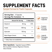 Biohacking Fisetin Capsules Formule Senolytique Activateur de Sirtuine Soutien à l'Âge Sain Marque Privée Personnalisée ODM