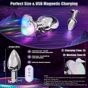 APP Remote Control <b>Anal</b> Vibrator LED Light <b>Anal</b> <b>Plug</b> Sex Toys Luminous Vibrating <b>Butt</b> <b>Plug</b> for Adult - Product Image 3