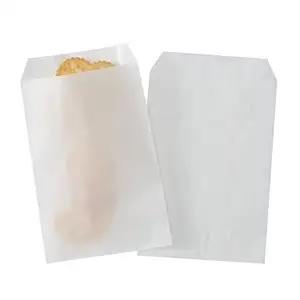 Saco de papel com embalagem personalizada, saco de papel com glassine para embalar alimentos, biscoitos, batatas francesas, popcorn