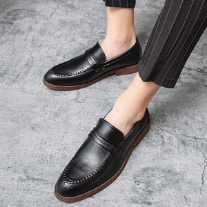 Nuevos Zapatos Oxford de Cuero Genuino para Hombre, Transpirables, Casuales, de Verano y Otoño, Zapatos de Vestir Sin Cordones, Zapatos de Boda con Suela Plana de PU - Product Image 6