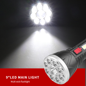 Ánh sáng màu sắc LED COB ngọn đuốc ánh sáng 18650 pin Sạc đèn pin ABS vật liệu có thể sạc lại ngọn đuốc - Product Image 4