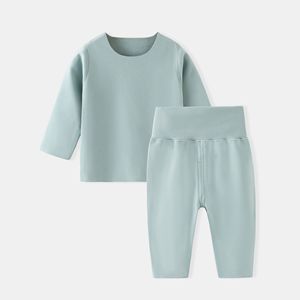 Ensemble de sous-vêtements thermiques pour bébé, couleur unie, polaire en polyester, taille haute, tenue deux pièces pour enfants, automne et hiver - Product Image 4