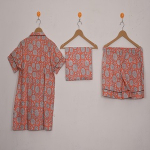 Conjunto de Pijama de Algodón con Estampado de Bloques, Suave, para Damas de Honor, con Bolsa, Ropa de Dormir y para Estar en Casa, Superventas - Product Image 2