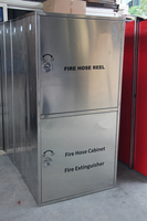 Armoire d'incendie à double porte en acier inoxydable avec enrouleur de tuyau d'incendie et accessoire d'équipement de lutte contre l'incendie d'extincteur