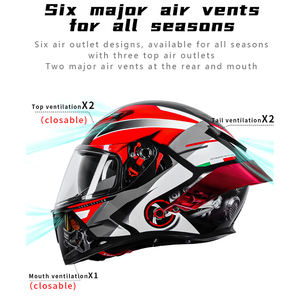 Casco Moto Professionale da Produttore all'Ingrosso, Casco da Corsa Motocross con Doppia Visiera - Product Image 2