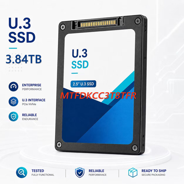 Used SSD Hard Disk MTFDKCC3T8TFR-1BC1ZABYY 7450 PRO 3.84 TB Solid State Drive - 2.5" Internal U.3 PCI Express NVMe E2MU200