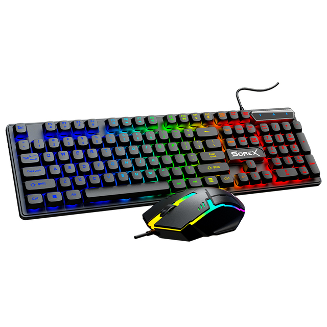 Km2025 Custom RGB Computer Keyboard and Mouse Set Customizable USB Interface New Product