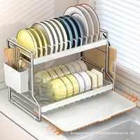 Support de rangement ménager en acier au carbone pour vaisselle et bols Support de rangement pour baguettes et couteaux Support de rangement pour ustensiles de cuisine Égouttoir pour ustensiles de cuisine