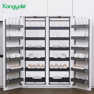 Kangyale-Organisateur de garde-manger en aluminium, multi-usages, coulissant, unité haute, extractible, panier pivotant - Product Image 3