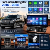 Autoradio Android 13 LCD 13,6 pouces pour Lincoln Navigator 2016-2026 avec CarPlay, 4G, DSP, GPS intégré et caméra de recul 360°
