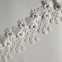 Jolie dentelle à fleurs petites faites à la main, dentelle en polyester soluble dans l'eau, accessoires pour robe de mariée et jupe