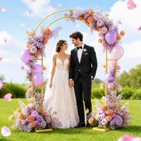 Arche métallique en U avec base, support de toile de fond idéal pour les mariages, les anniversaires, les décorations de fêtes, cadre d'arche de jardin pour plantes grimpantes