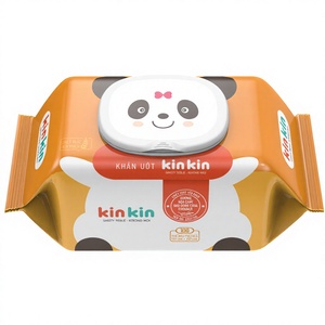 Lingettes humides pour bébé KinKin non tissées, personnalisables OEM, couleur pleine, 30 pièces, haute teneur en rayonne, stériles, sûres pour les peaux sensibles, du Vietnam - Product Image 1