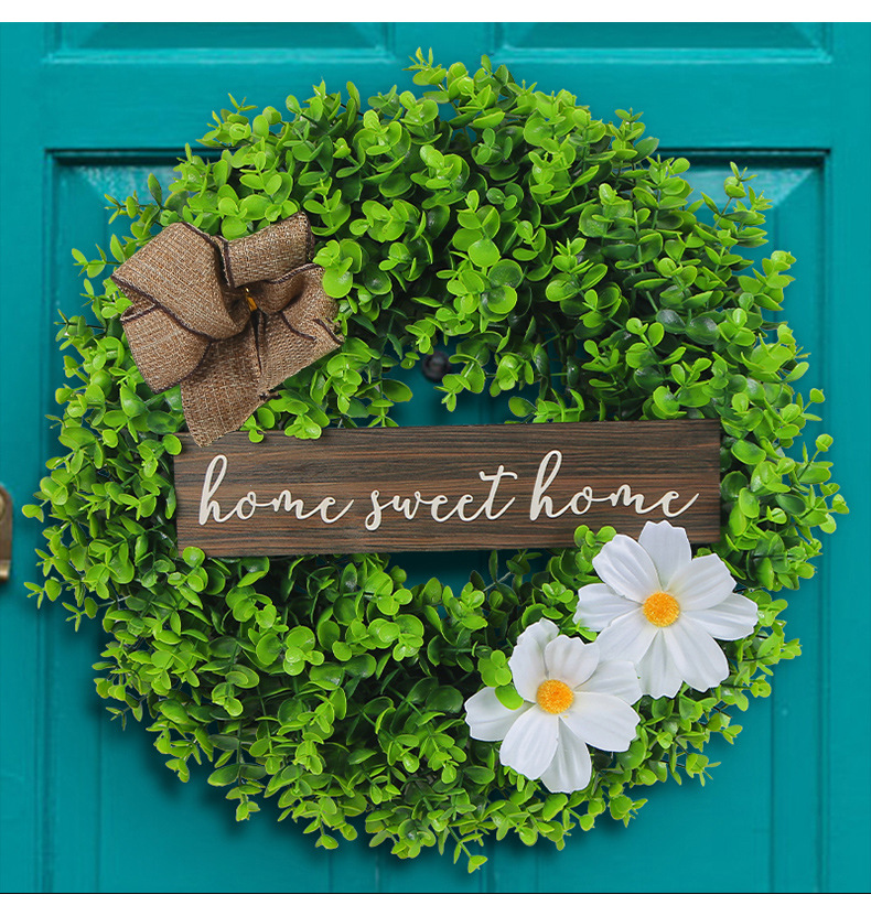 H2-26 Two White Flower Wreaths 45CM