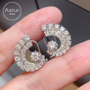 ต่างหูเพชร Aazuo 18K ทองคำแท้ ดีไซน์ทันสมัย เพชรเลี้ยงในห้องปฏิบัติการ E VS1 เครื่องประดับหรูหรา ของขวัญสำหรับผู้หญิง สวมใส่ได้ทุกวัน งานเลี้ยงระดับไฮเอนด์ - Product Image 1