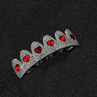 Grillz en cuivre plaqué or avec pavé de zircone cubique, bijoux dentaires Hip Hop Rap, accessoires de mode urbaine pour hommes et femmes, vente en gros