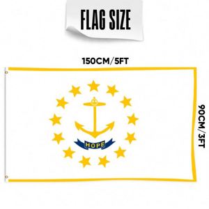 Drapeaux de Rhode Island en gros 3x5 pieds, polyester 68D/100D, personnalisation pour toutes les nations, expédition rapide, fournisseur fiable, livraison rapide - Product Image 3
