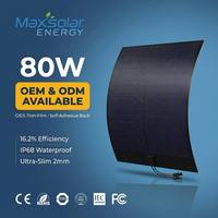 Kit de panneaux solaires CIGS Maxsolar personnalisés 80W 50W-300W, film mince, efficacité 16,2%, support auto-adhésif, panneaux carrés, montage