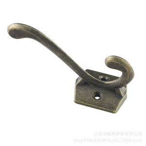 Crochets muraux en alliage de zinc C87 C85 C86, crochets de penderie moulés sous pression, finition noir antique - Product Image 2