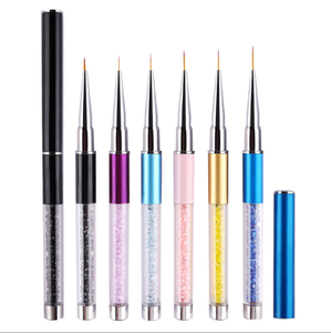Pinceau de précision pour nail art avec manche en acrylique rose diamant, pinceau pour peinture au gel à lignes fines, pour la décoration de manucure - Product Image 2