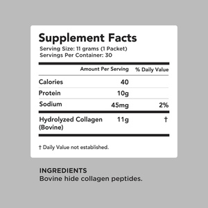 Poudre de peptides de collagène hydrolysé de type 1 et 3, non aromatisée, provenant de bétail nourri à l'herbe et élevé en pâturage, pour la santé intestinale, les articulations, les cheveux, la peau et les ongles - Product Image 2