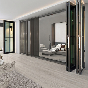 Portes pliantes en aluminium personnalisées verre trempé étanche pour patio à deux volets hôtels villas fermes ateliers hôpitaux - Product Image 1