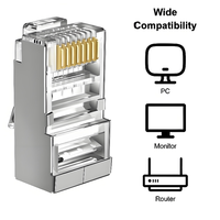 Connecteurs RJ45 personnalisés, connecteurs Cat5/Cat5e/Cat6, faciles à installer et adaptés aux câbles réseau Ethernet et au câblage domestique/de bureau