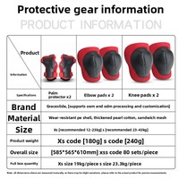 Ensemble de protection complet pour enfants en sept pièces pour le roller, le vélo d'équilibre et le patinage sur glace : coudières et genouillères