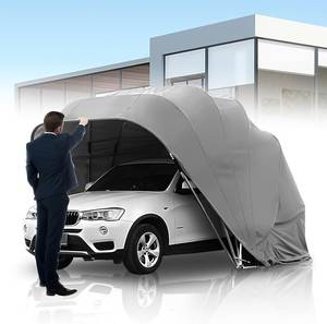 Cochera Portátil Plegable Manual de Acero Inoxidable, Resistente al Agua, con Techo Arqueado y Recubrimiento UV, Diseño <span class=keywords><strong>Moderno</strong></span> y Simple - Product Image 4
