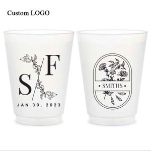 Vasos de Plástico Estilo ROMANCE OEM con Iniciales para Iglesia, Reuniones Familiares y Graduaciones Escolares - Product Image 1