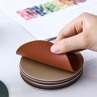 Sous-verres antidérapants lavables sous-verres de café isolés en cuir PU luxueux sous-verres pour tables à manger et cuisines