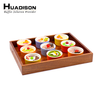 Ensemble de buffet d'équipement de restauration Huadison rehausseurs en bois de mariage présentoir en bois massif pour banquet de mariage d'hôtel