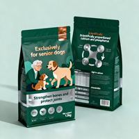 Sac en plastique OEM personnalisé, grande taille 5kg 10kg 15kg, avec poignée, fond plat, résistant à l'humidité, imprimé en héliogravure, refermable avec fermeture éclair, sac pour animaux de compagnie