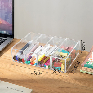 <strong>Plastic</strong> PET Desktop <strong>Drawers</strong> <strong>Stacking</strong> 4-Sliding <strong>Drawers</strong> Desk Accessories Display Caddy Vanity Stationery Japandi Design - Product Image 2