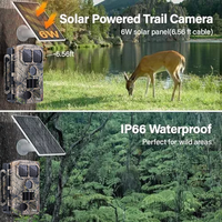 Caméra de chasse solaire 4K 48M avec contrôle WiFi par application, détection de mouvement pour la faune en extérieur