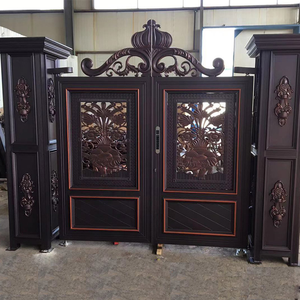 BIỆT THỰ VƯỜN Lối Vào Đôi Cửa Sắt Gates Tùy Chỉnh Wrought Sắt <span class=keywords><strong>Grill</strong></span> Door Gates Sắt Chính Cổng Thiết Kế - Product Image 5