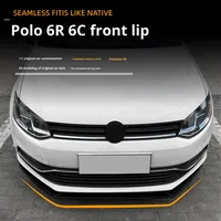 Kit de carrocería divisor de alerón delantero VW Volkswagen Polo 6R 6C 2009-2016 fibra de carbono ABS difusor de parachoques brillante actualización Exterior