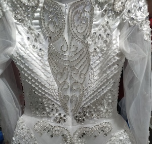 Vestido de Novia de Encaje Blanco para Mujer, Diseño Elegante 2025, Personalizado con Perlas y Mangas con Cuentas, Vestido de Novia de Lujo para Damas - Product Image 5